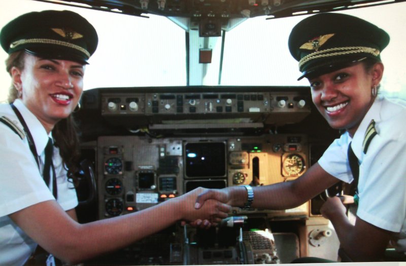 Captain Amsale Gualu and First Officer Selam Tesfaye