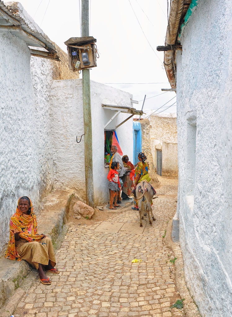 A colorful narrow street inside Harar Jugol