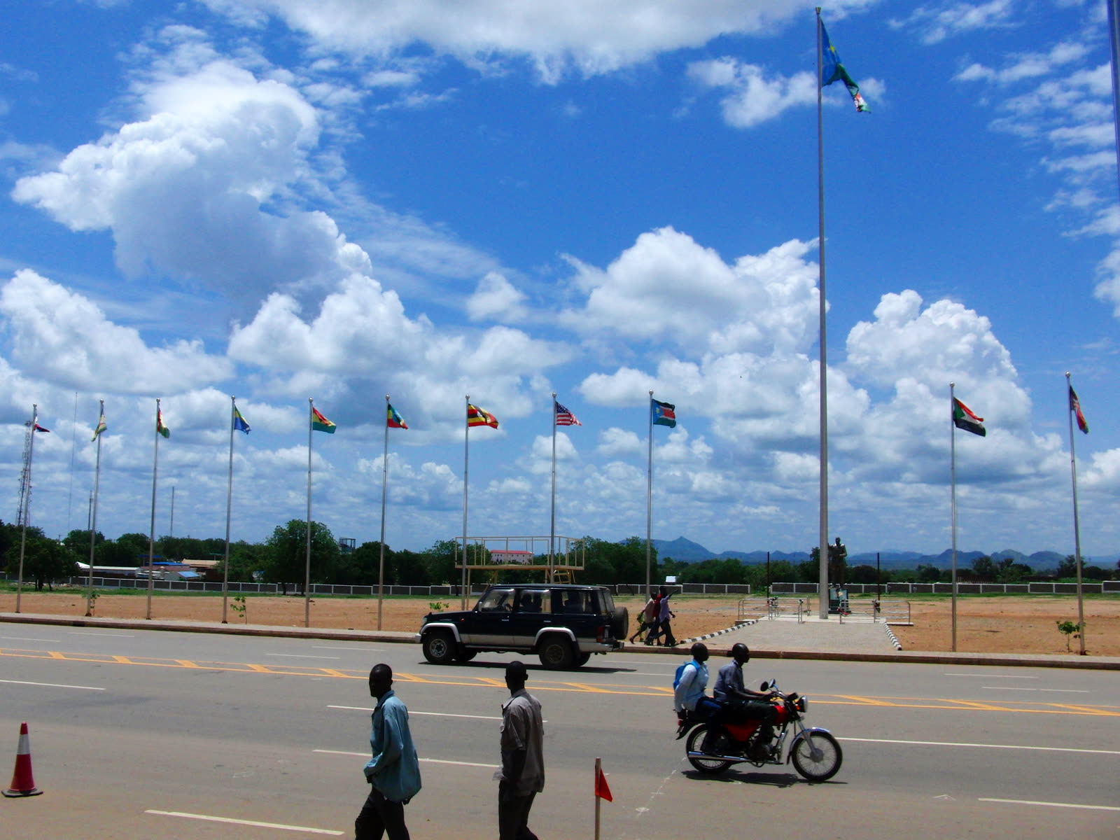 John Garang Mausoleum Square in Juba, South Sudan, not the football stadium