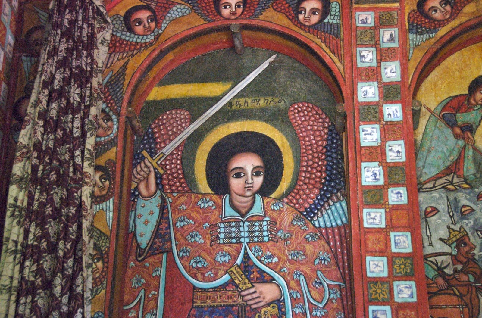 Church painting at Narga Selassie on Dek Island, Lake Tana, not a work from GEREZAT